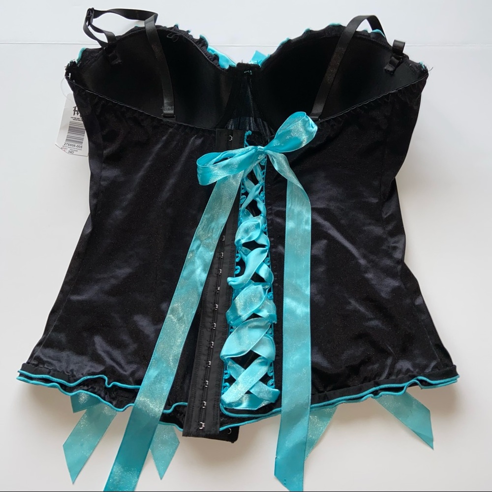 Hot Topic Bustier Corset Satin Ribbon Bows 34D - Picture 2 of 10